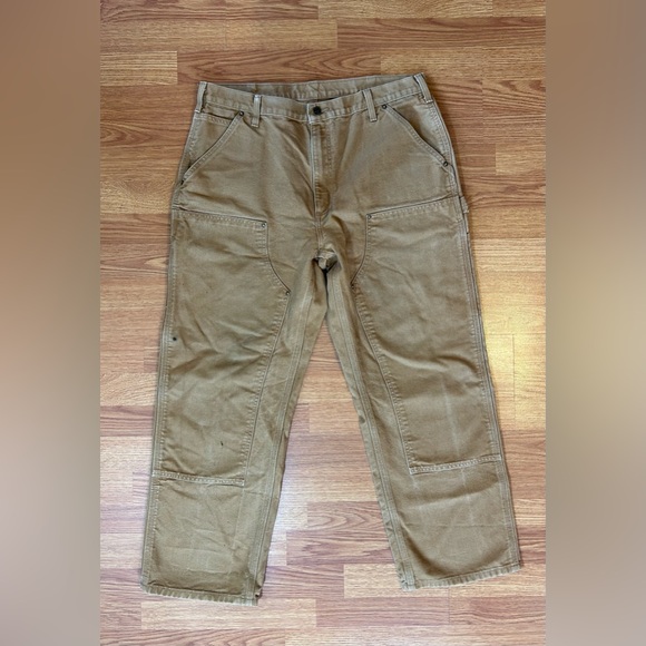 Men's Carhartt Brown Loose Fit Firm Duck Double-Front Utility Work Pant size 36 - Picture 6 of 16